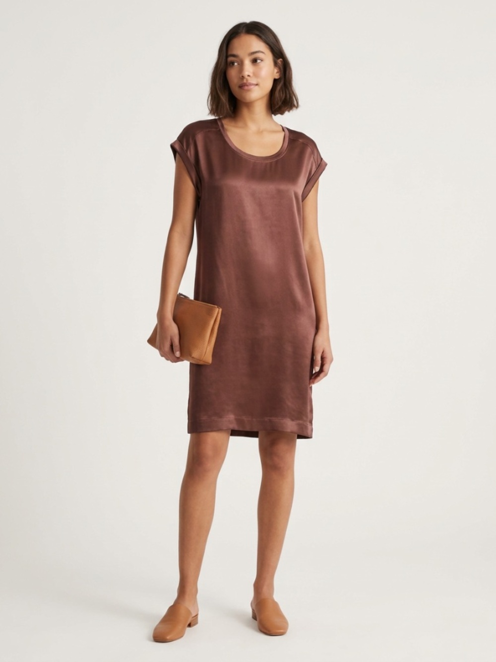 CLUB MONACO size XS 100% SILK satin mini dress in dusty rose pink sleeveless